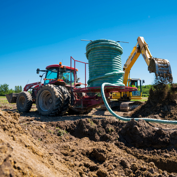 250 microns filter sheath being installed on a field.