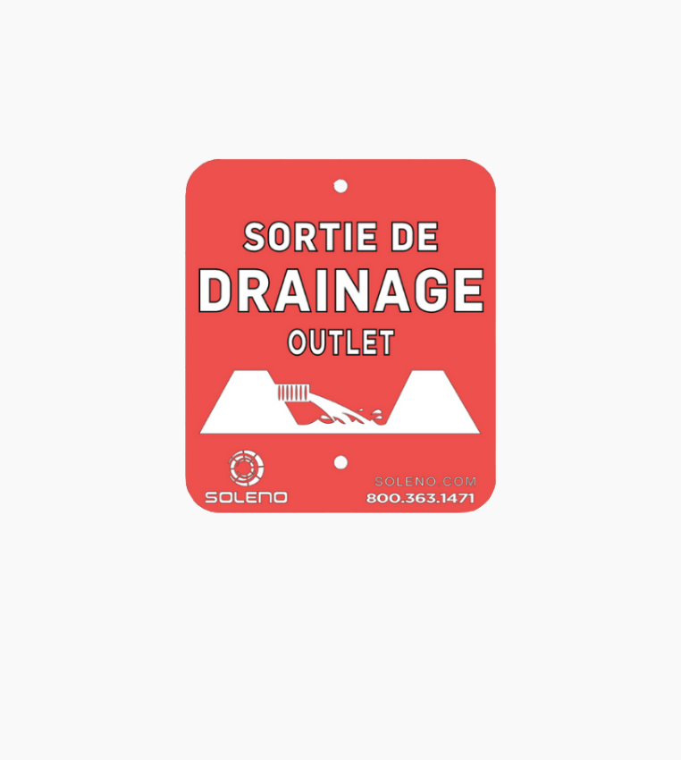 Pancarte de sortie de drainage