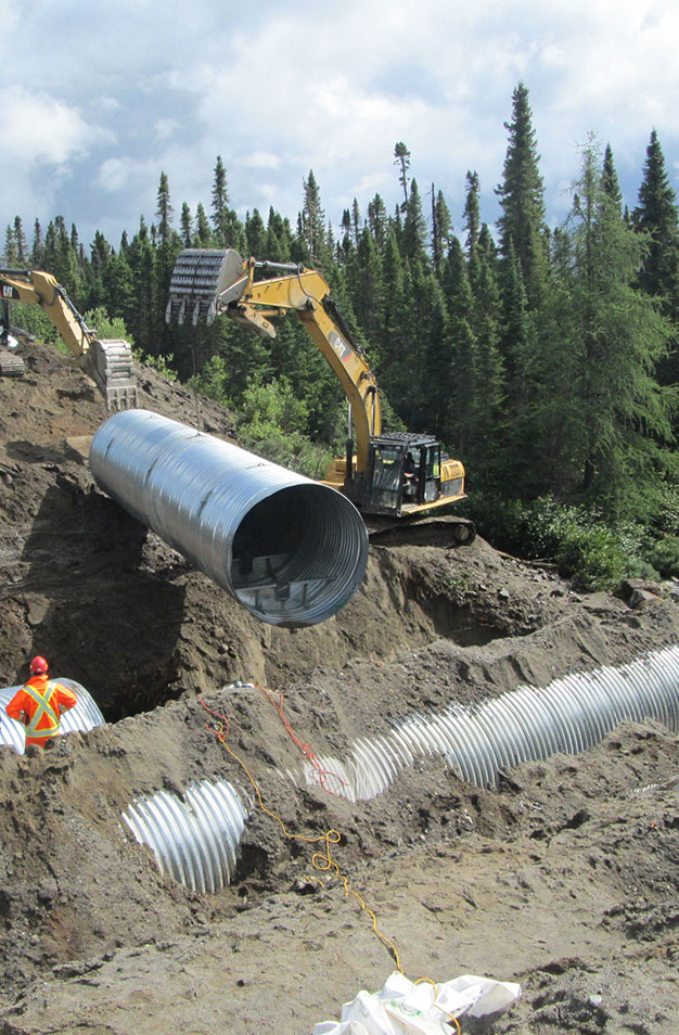 Test of a culvert fitted with fish weirs in Martin-Valin ZEC, Saguenay