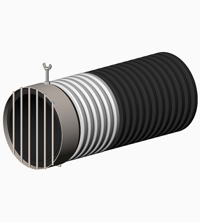 Drainage outlet with external round grid
