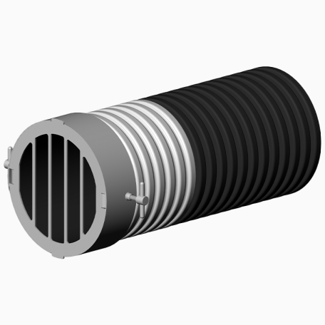 Sortie de drainage avec grille ronde extérieure