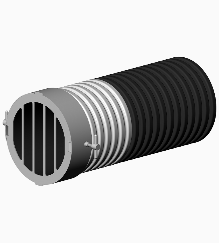 Sortie de drainage avec grille ronde extérieure