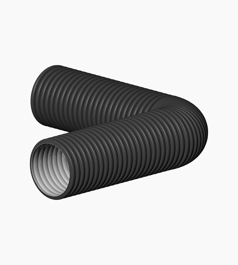Flexible corrugated drain with smooth interior