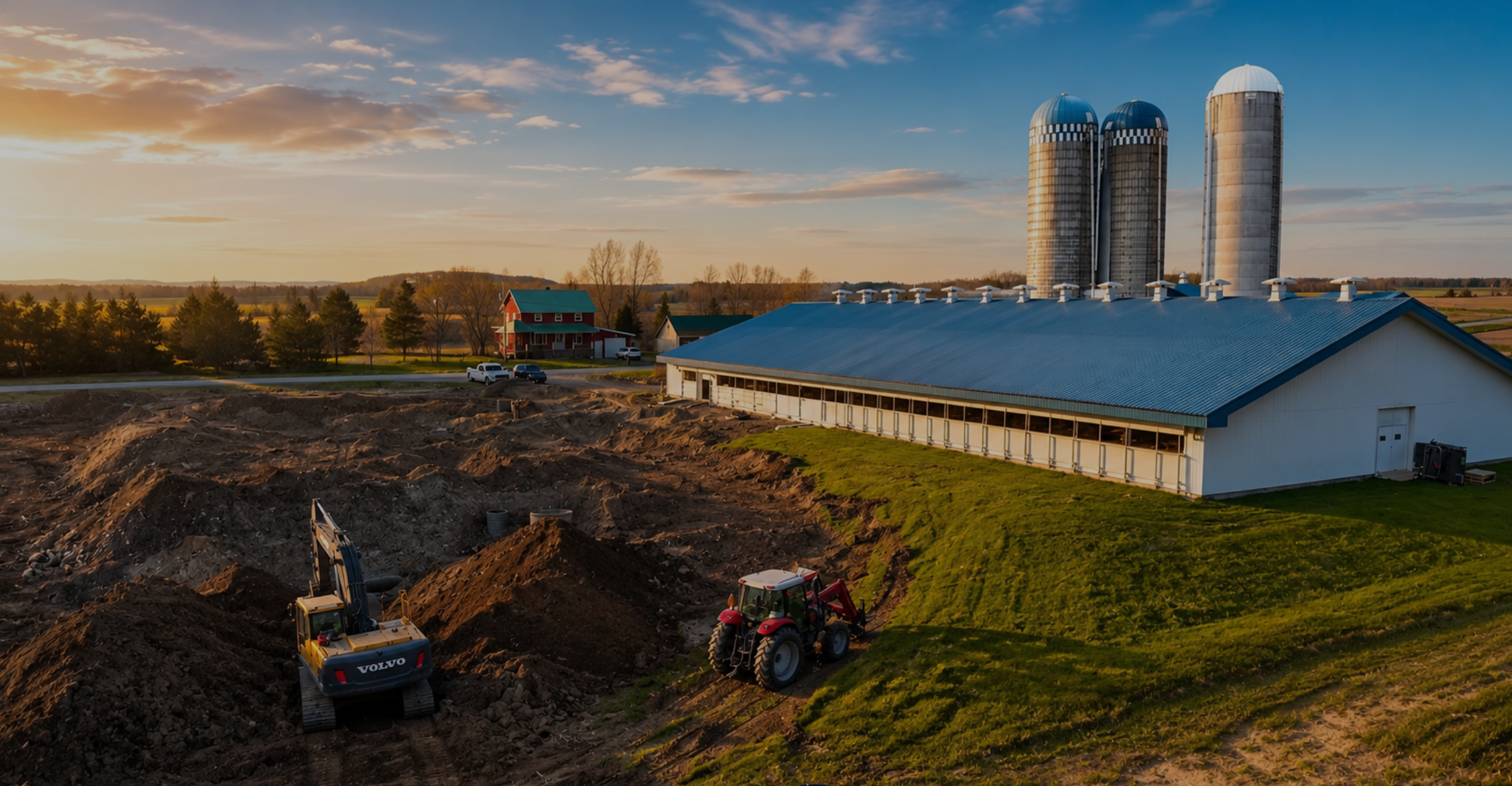 Ferme Pétri améliore la ventilation de son bâtiment agricole avec un puits canadien en PEHD